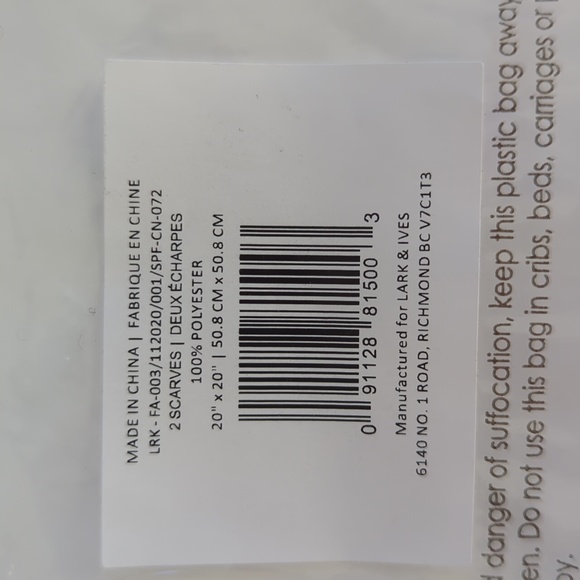 NWT Lark & Ives 2 Piece Hair Scarf Set 20 x 20 Square Beige Pink Coral - Picture 9 of 9